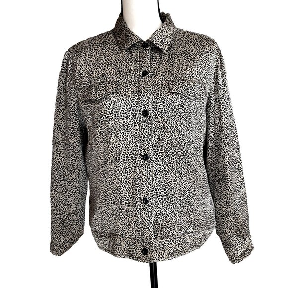 WORTHINGTON Silk Jacket Animal Leopard Cheetah Print Size Large - Picture 1 of 8